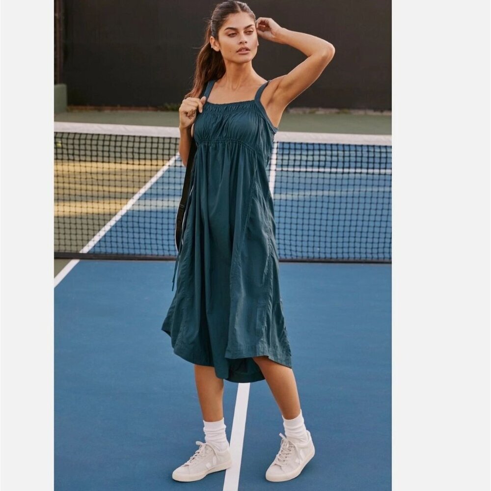 Daily Practice Anthropologie Keeseville Sleeveless Smocked Dress Blue Size M
